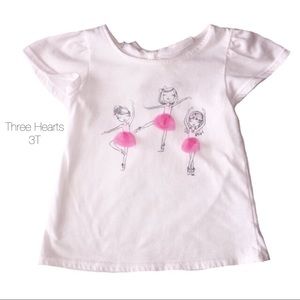 Three Hearts White Flare Ballerina Top 3T